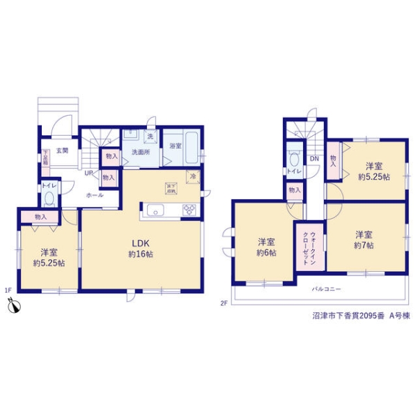 沼津市下香貫2095新築分譲住宅全1棟　Ａ号棟