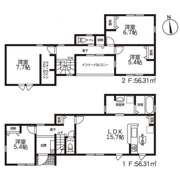 御殿場市萩原新築分譲住宅全1棟　1号棟