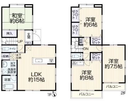 藤沢市柄沢の中古一戸建て(間取り)