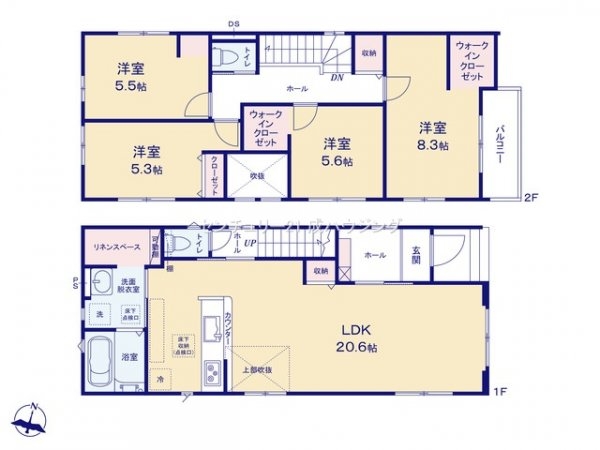 福生市北田園2丁目　新築　全3棟　1号棟