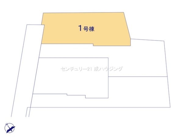 東大和市芋窪1丁目 新築 全4棟 1号棟(区画図)