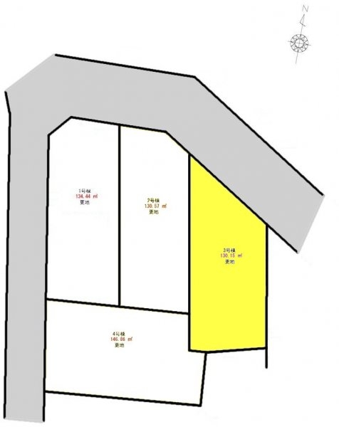 福生市加美平3丁目　売地　全4区画　3号区