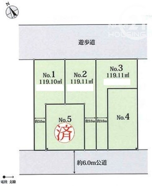 瑞穂町長岡1丁目　売地　全5区画　3号区