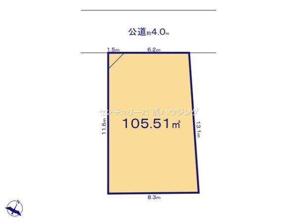 福生市熊川　売地　全3区画　3号区