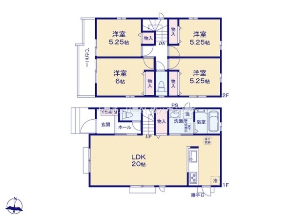 ハートフルタウン　東大和市向原2丁目　新築　全2棟　A号棟