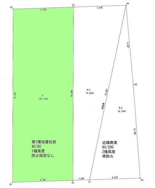 昭島市松原町5丁目の土地(区画図)