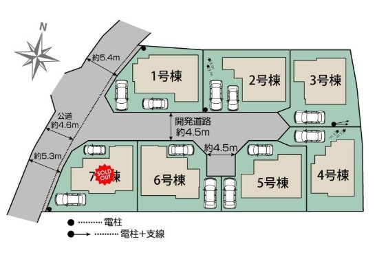 ブルーミングガーデン あきる野市引田 新築 全7棟 1号棟(区画図)
