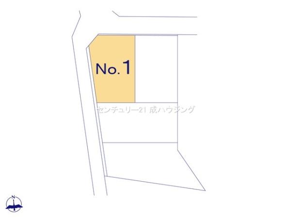 東大和市芋窪2丁目　売地　全4区画　1号区