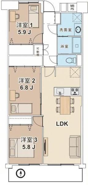 東大和グリーンタウン　３号棟