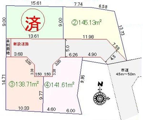 青梅市友田町3丁目 売地 全4区画 3号区