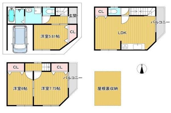 東大阪市西上小阪の中古一戸建て
