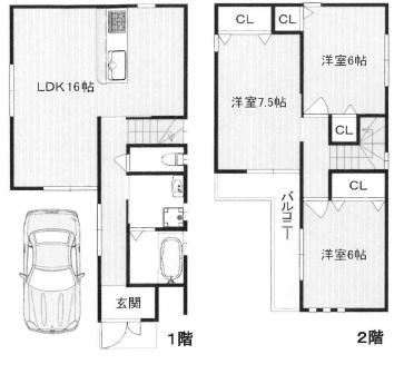 東大阪市若江東町1丁目の中古一戸建て(間取り)