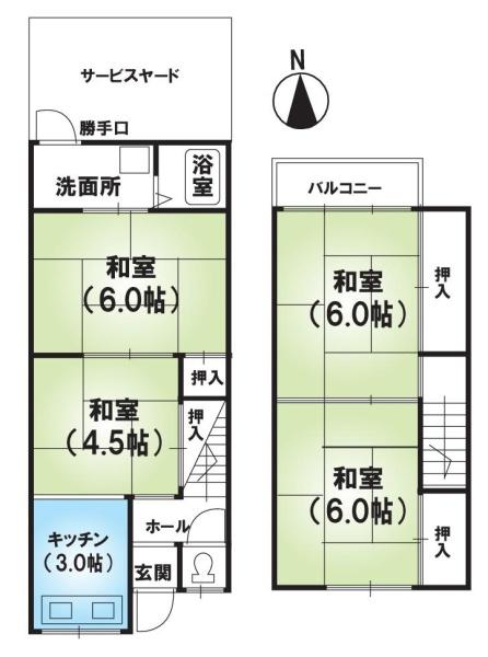 京都市山科区西野大鳥井町の中古一戸建て