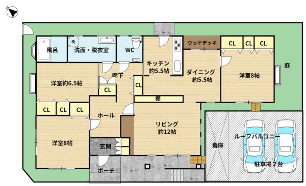 高台　佐土原町上田島の平家住宅　水害ハザードマップ外