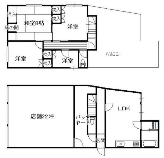 橘通東１丁目の中古店舗付住居