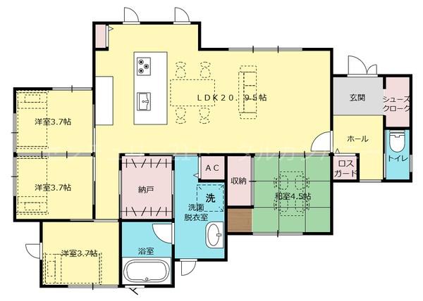 大手ハウスメーカー施工の平家中古一戸建て