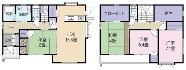 高台・南道路薫坂・軽量鉄骨ハウスメーカー２階建・4LDK