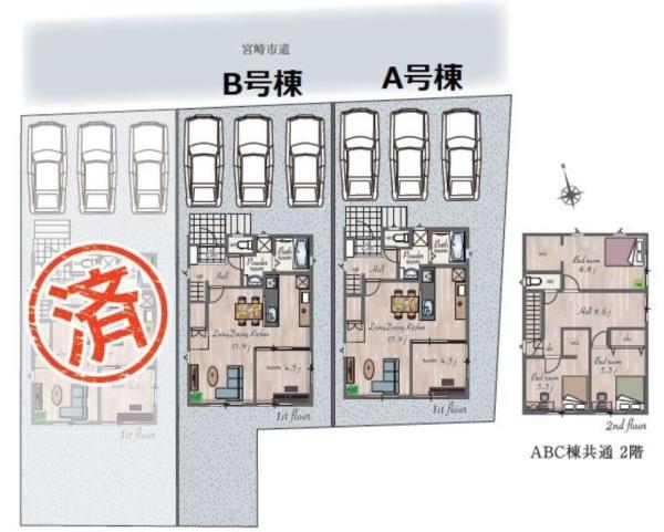 大橋３丁目新築戸建て駐車場3台