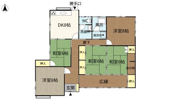 田野町中古平家　150坪超の広々したゆったりとした敷地