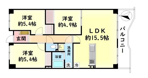フェルティメイツ泉ヶ丘壱番館 中古マンション(間取り)