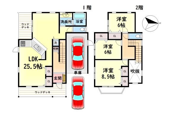 阪南市桃の木台5丁目の中古一戸建て(間取り)