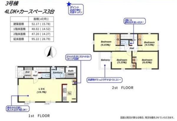 前橋市南町24-1期(3号棟)(間取り)