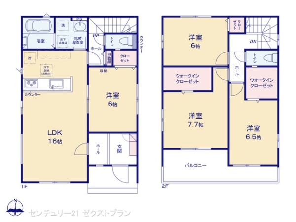 渋川市石原1期1号棟(間取り)