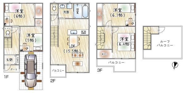 大阪市鶴見区中茶屋１丁目の新築一戸建