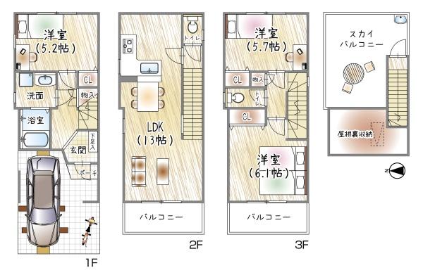 大阪市大正区三軒家東６丁目の新築一戸建