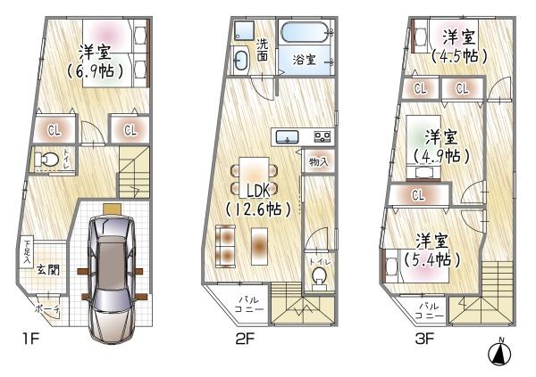 大阪市城東区東中浜２丁目の中古一戸建て