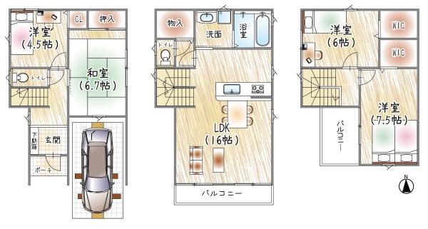 枚方市松丘町の新築一戸建