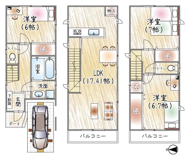 門真市下馬伏町の新築一戸建