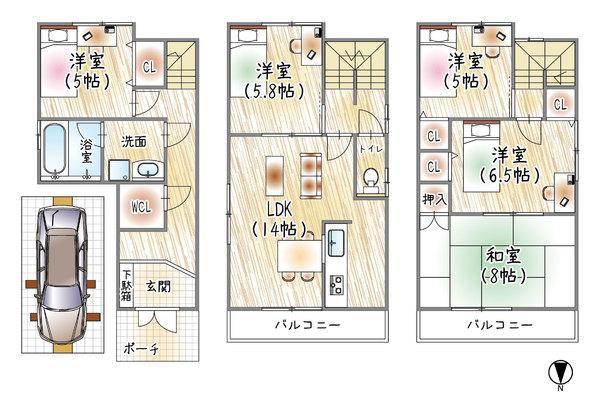 枚方市田口４丁目の中古一戸建