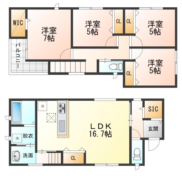 四日市市大谷台1丁目　新築戸建　全2棟　1号棟