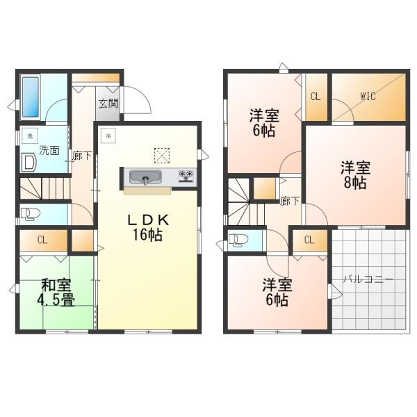 亀山市野村3丁目の新築一戸建(間取り)