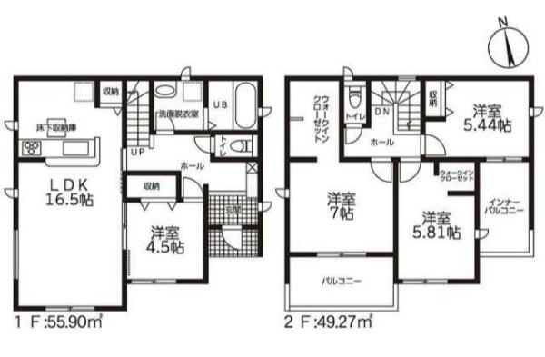 鈴鹿市岡田第4　新築戸建　全3棟　2号棟