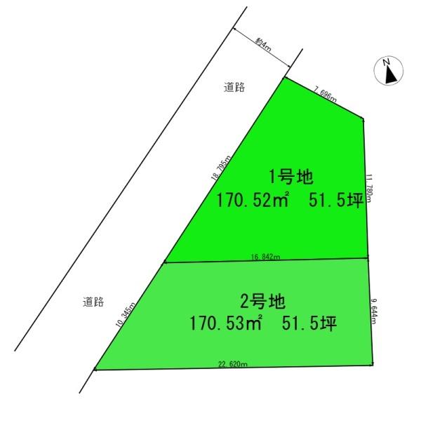 亀山市栄町土地　全2区画　1号地