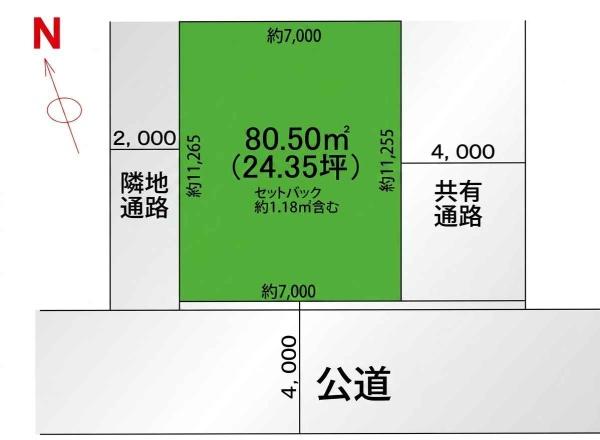 鎌ケ谷市北中沢２丁目の売土地