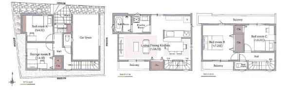 板橋区弥生町の新築一戸建(間取り)
