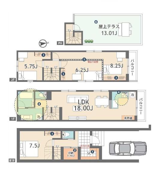 中野区中央３丁目の新築一戸建