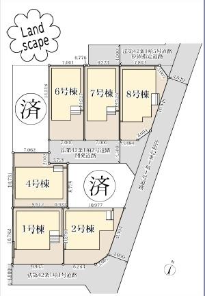 藤沢市石川6丁目 新築8号棟全8棟(全体区画図)