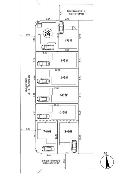 藤沢市石川2丁目　新築7号棟　全8区画