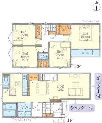 藤沢市城南1期　新築戸建2号棟　全3棟