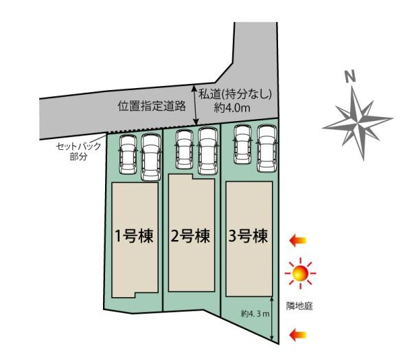 茅ヶ崎市香川2丁目　新築戸建2号棟　全3棟