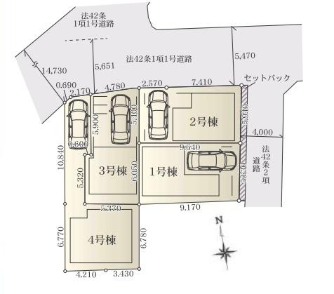 藤沢市藤沢　新築2号棟　全4棟