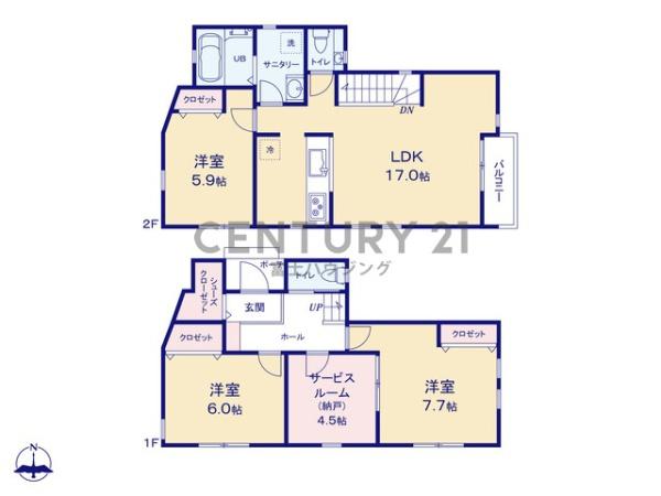 茅ヶ崎市小和田1丁目　新築戸建B号棟　全2棟