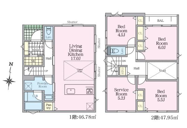 茅ヶ崎市香川4丁目　新築分譲住宅　1号棟　全2棟