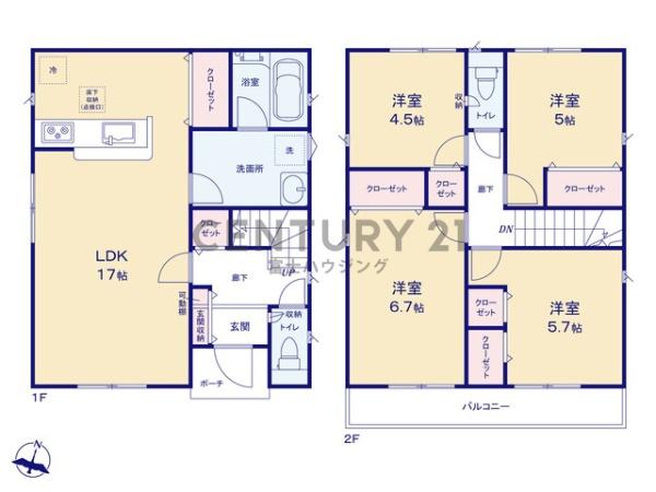 藤沢市善行第17　新築1号棟　全2棟