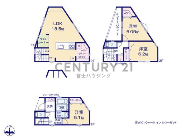 藤沢市川名1丁目Ⅱ　新築戸建1号棟　全6棟