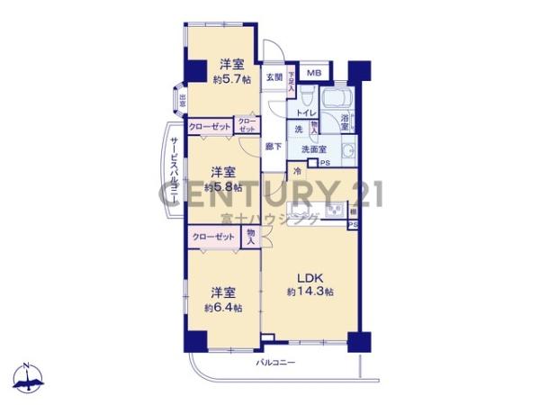 ディアハイム茅ヶ崎(間取り)